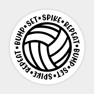 Bump Set Spike Repeat Volleyball Cute Funny Magnet